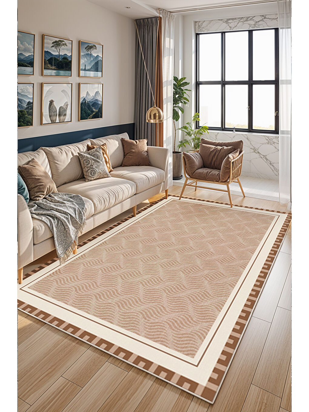 Turuncu Dekoratif Soft Modern Kaymaz Yıkanabilir Salon Halısı Mutfak Halısı Koridor Halısı Yolluk-2