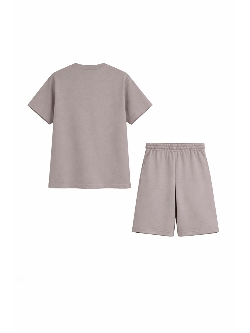 Kahverengi Şerit Desenli Logolu Tişörtlü Erkek Çocuk Şortlu Takım 23782-3