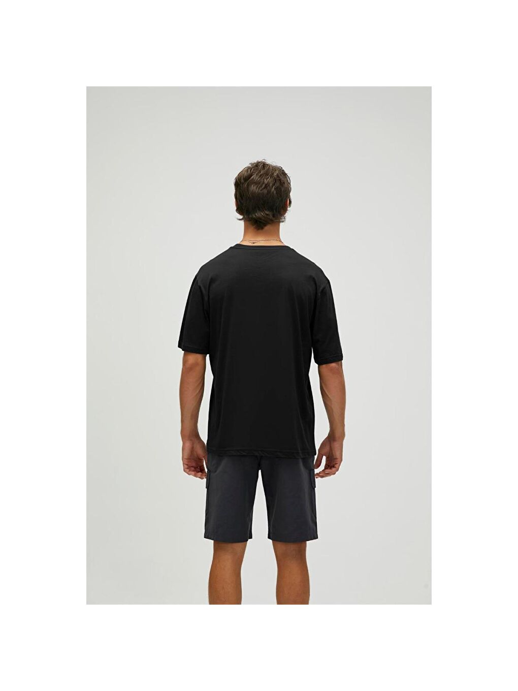 Liber Erkek Siyah Bisiklet Yaka Tişört-2