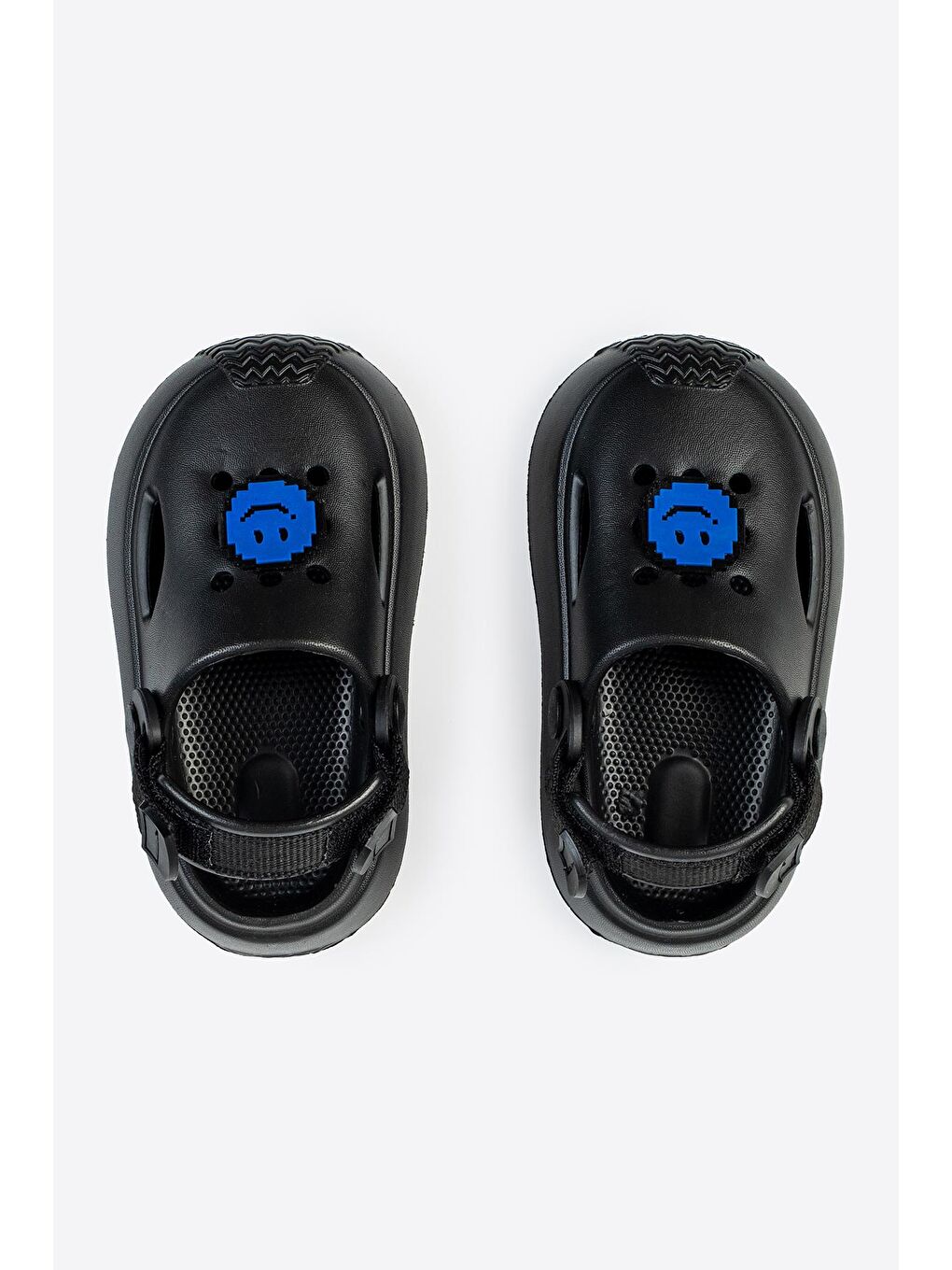 Siyah Çocuk EVA Terlik - Gülen Yüz Detaylı-4