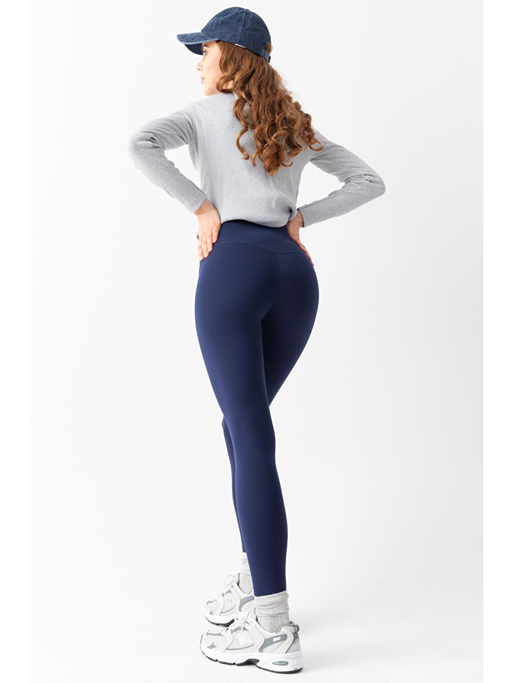Lacivert Karyoka Dikiş Detaylı Toparlayıcı Sportif Detaylı Ekstra Esnek Kadın Tayt @Amazon-4