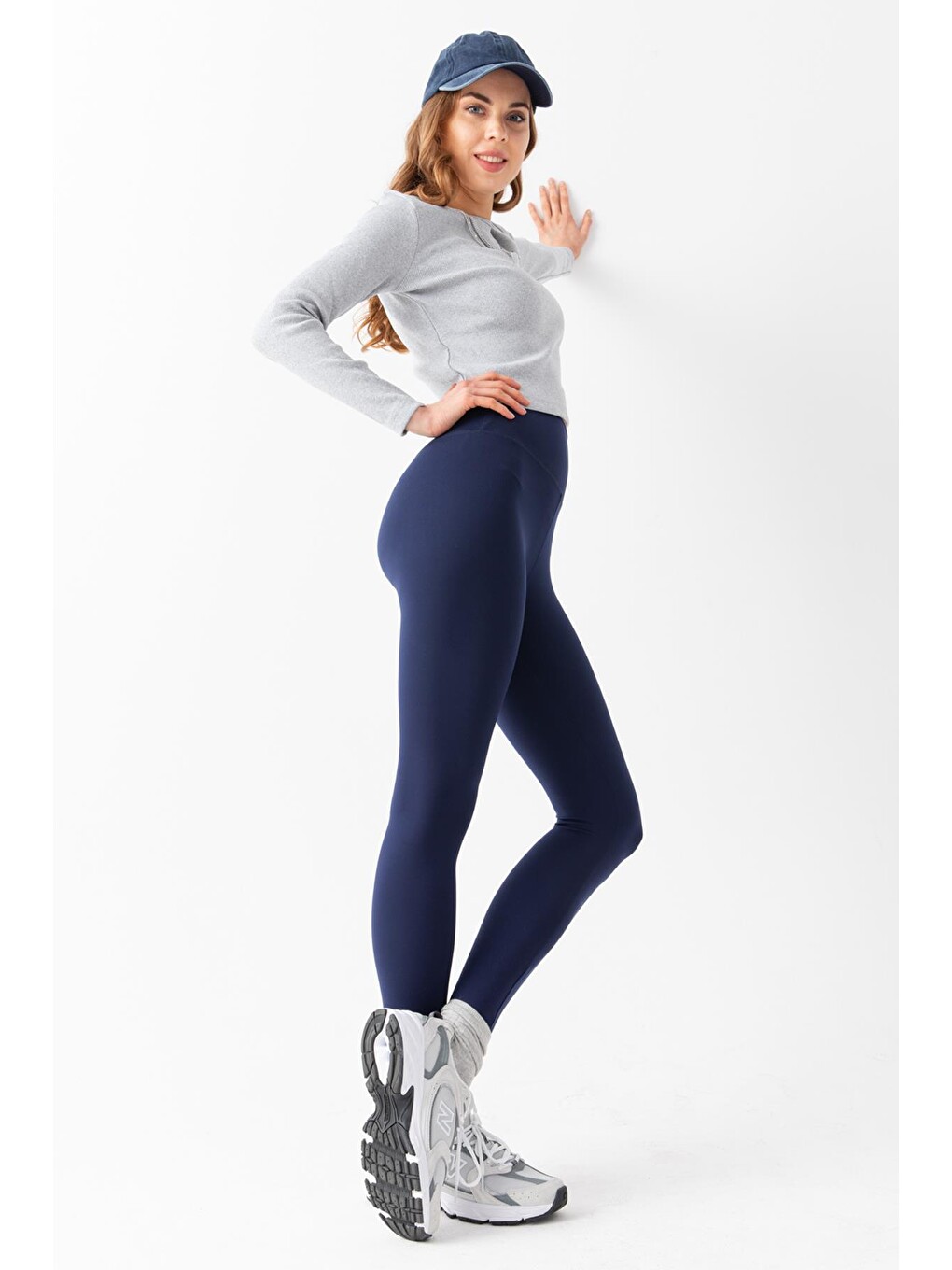 Lacivert Karyoka Dikiş Detaylı Toparlayıcı Sportif Detaylı Ekstra Esnek Kadın Tayt @Amazon-5