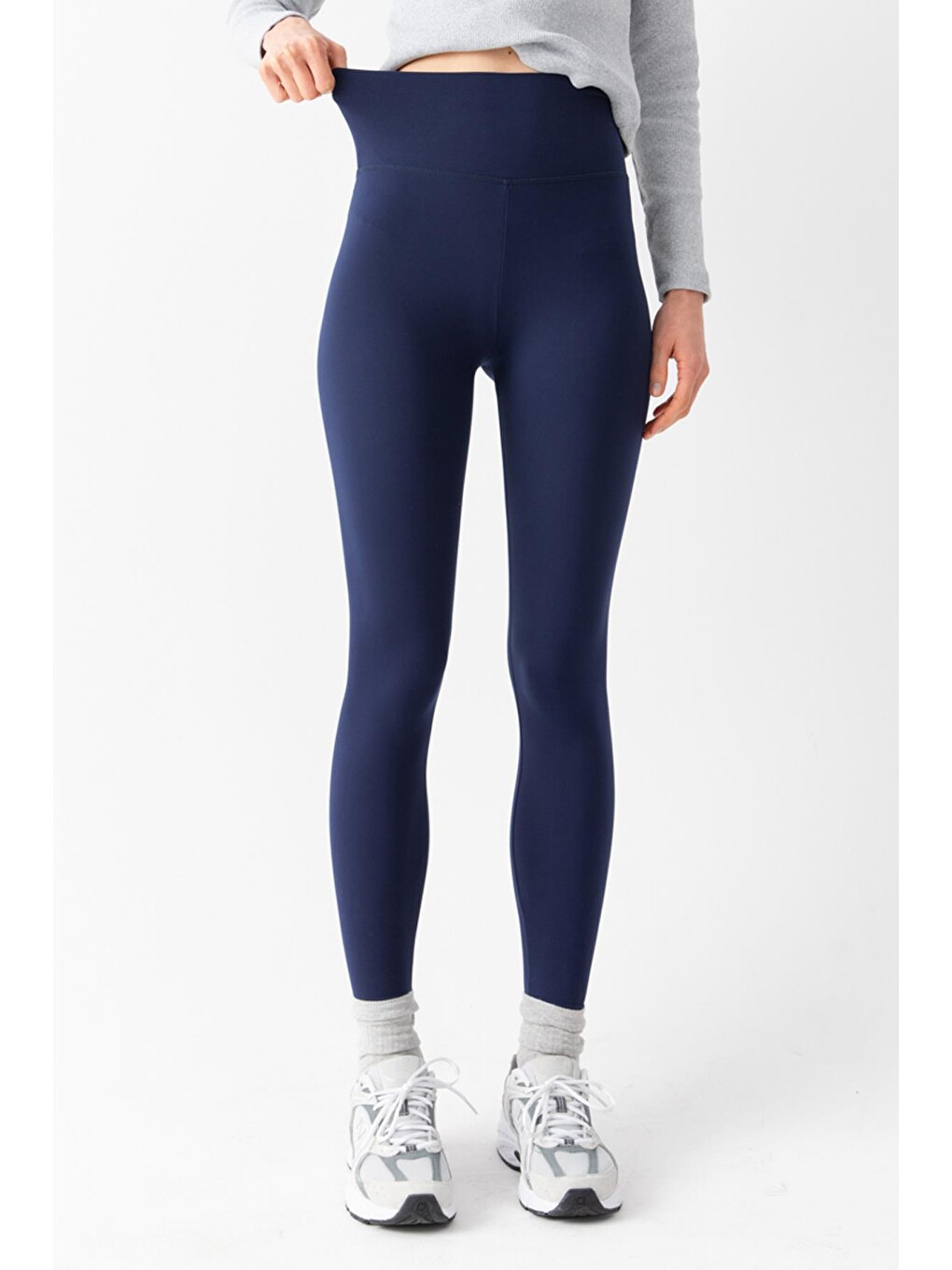 Lacivert Karyoka Dikiş Detaylı Toparlayıcı Sportif Detaylı Ekstra Esnek Kadın Tayt @Amazon-6