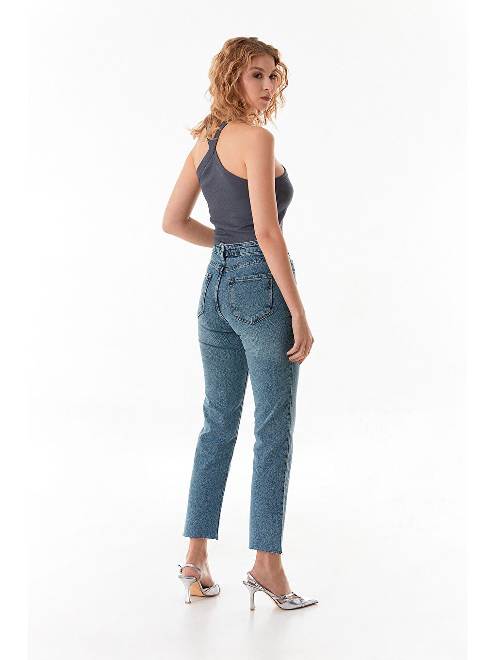 Gri Basic Çapraz Askılı Bluz-4