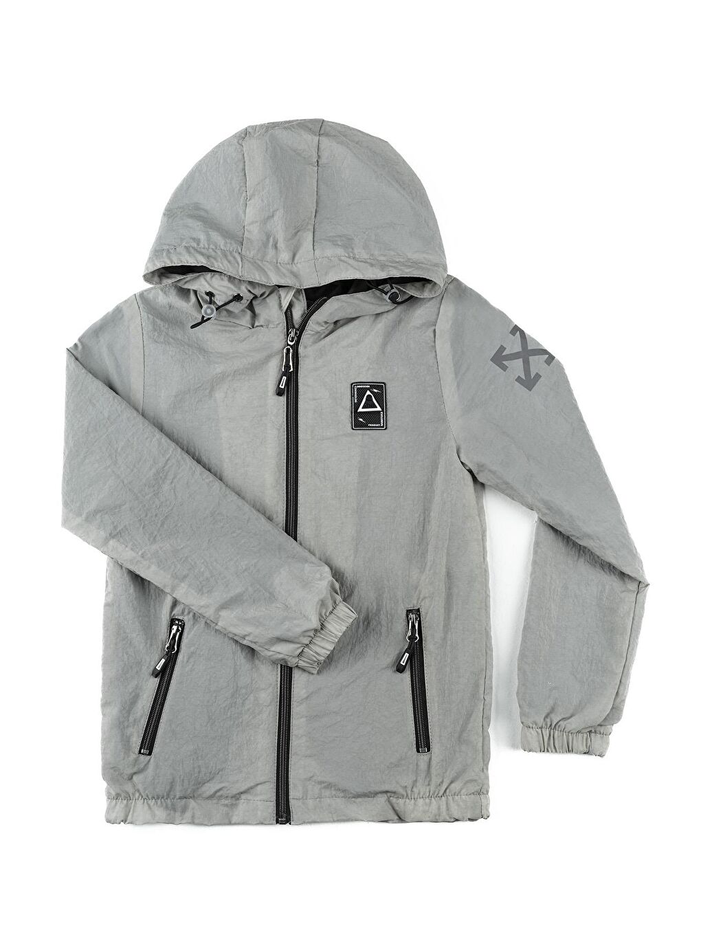 Bej Kapüşonlu Su Geçirmez Kız Çocuk Yağmurluk Mont-1