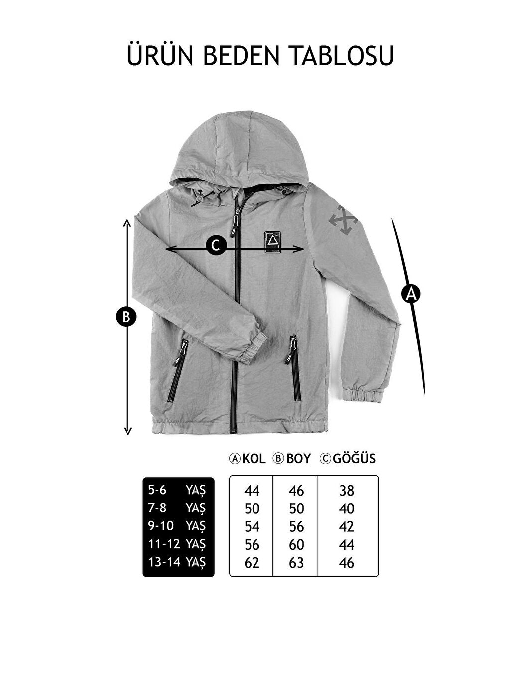 Bej Kapüşonlu Su Geçirmez Kız Çocuk Yağmurluk Mont-2