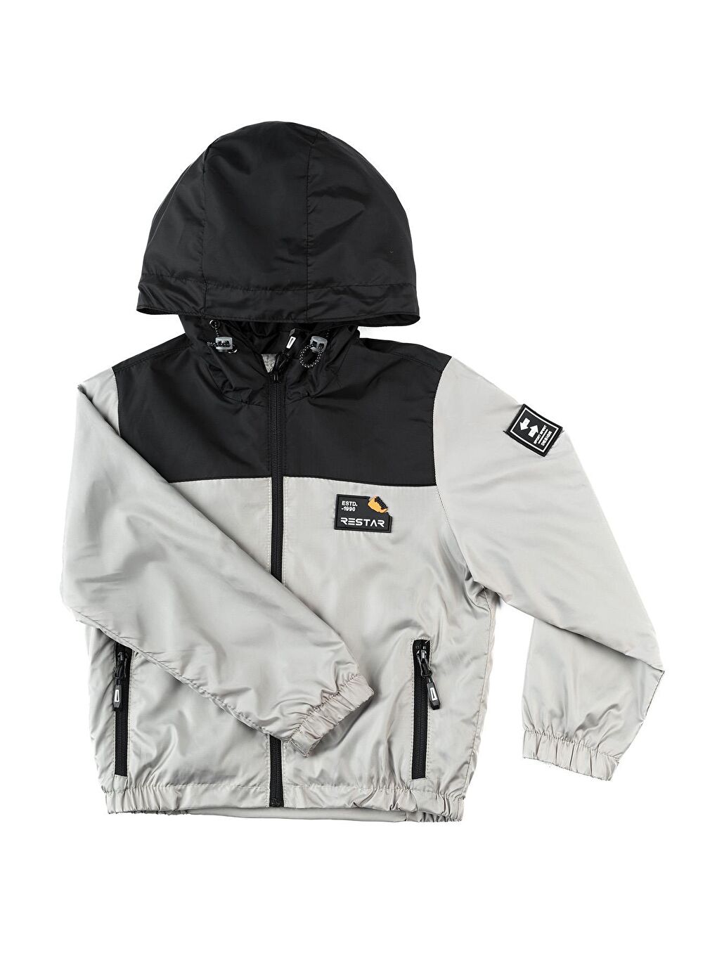 Bej Erkek Çocuk Kapüşonlu Su Geçirmez Yağmurluk-1