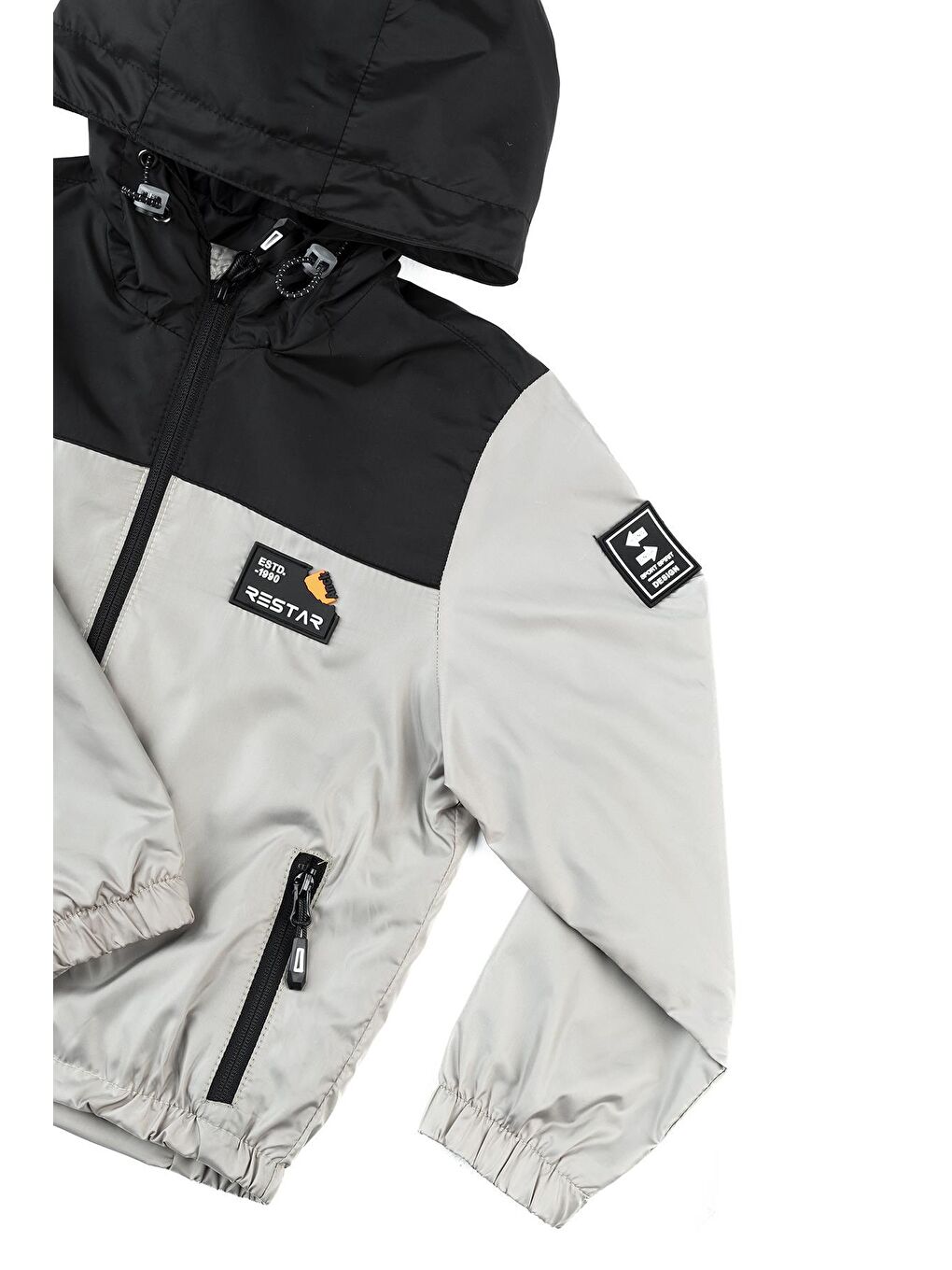 Bej Erkek Çocuk Kapüşonlu Su Geçirmez Yağmurluk-4