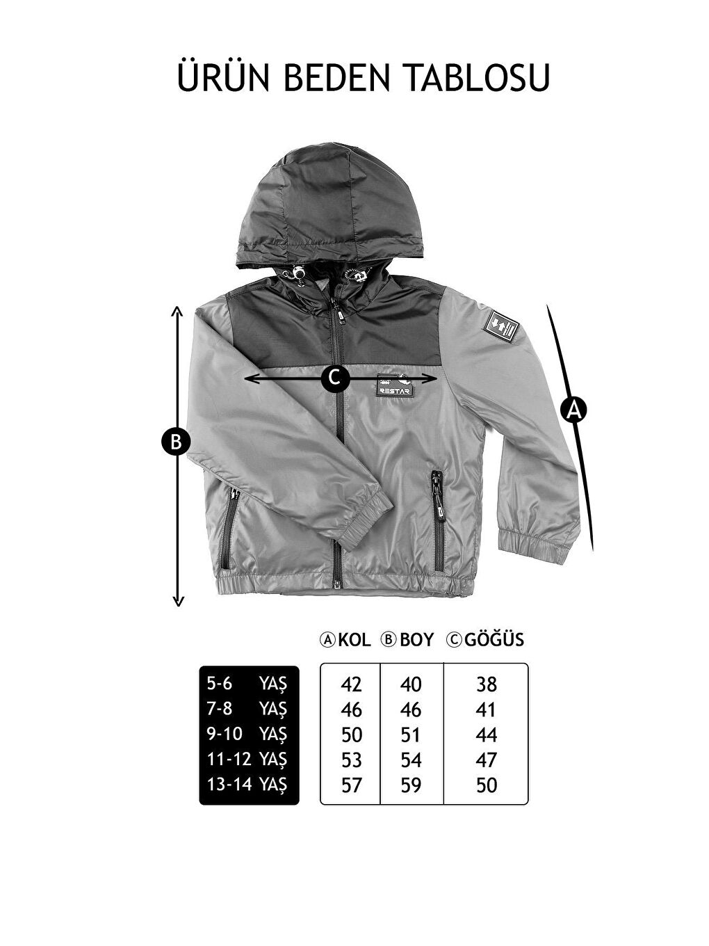 Gri Erkek Çocuk Kapüşonlu Su Geçirmez Yağmurluk-2