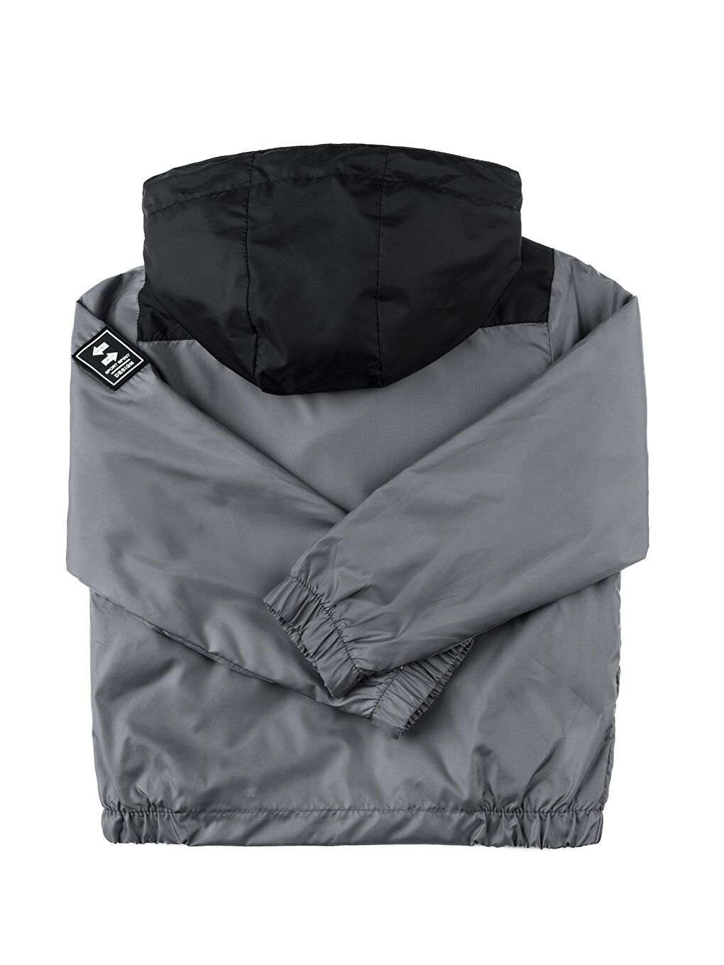 Gri Erkek Çocuk Kapüşonlu Su Geçirmez Yağmurluk-3