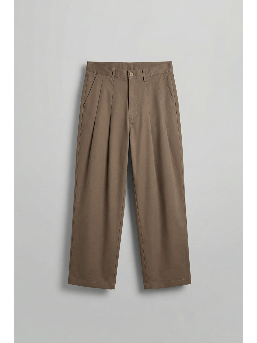 Erkek Süper Baggy Pileli Vintage Pantolon Kahverengi