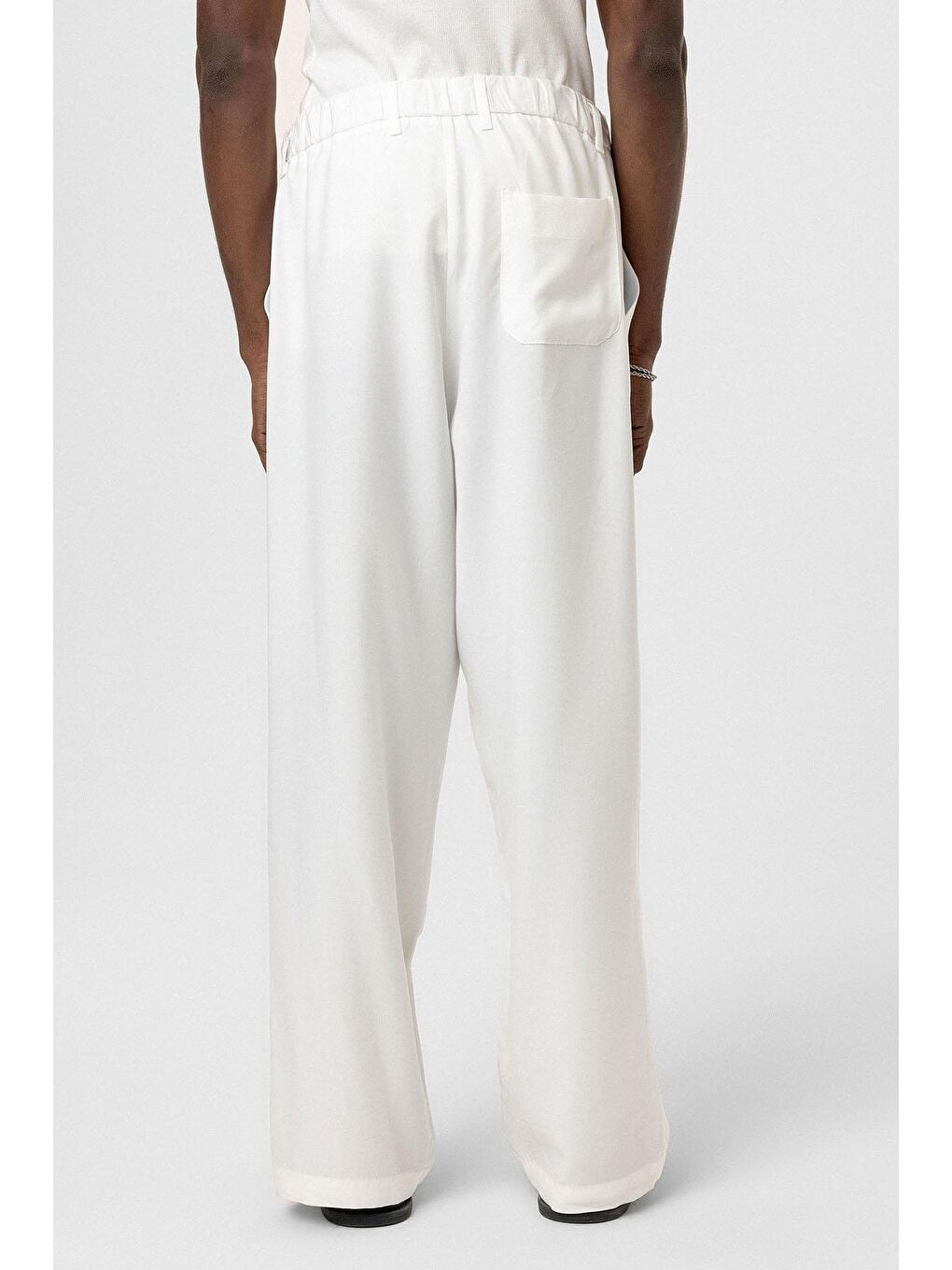 Relaxed Fit Kumaş  Erkek Pantolon Ekru-5