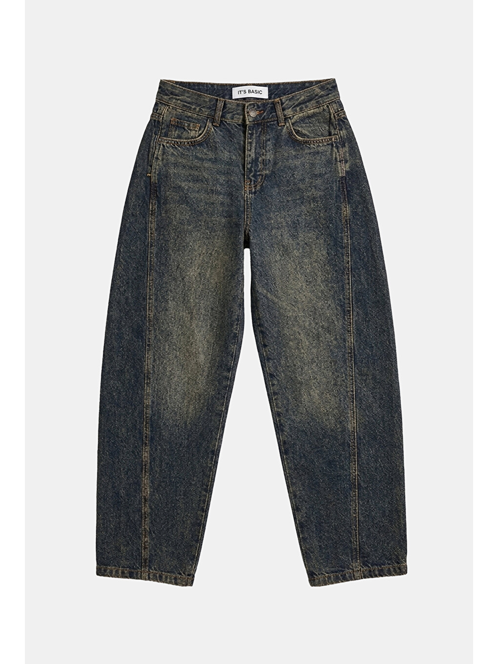 Mavi Kadın Jean Rengi 4w6-8 Barrel Fit Yan Fermuar Detaylı Tasarım Denim Jean-1