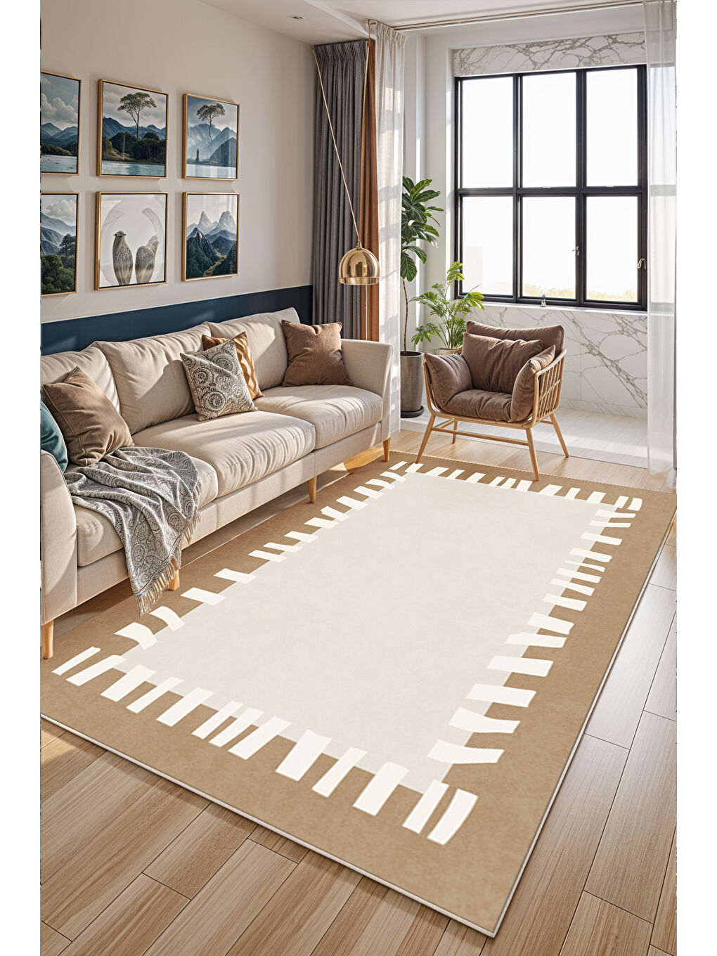 Turuncu Dekoratif Soft Modern Kaymaz Yıkanabilir Salon Halısı Mutfak Halısı Koridor Halısı Yolluk-2