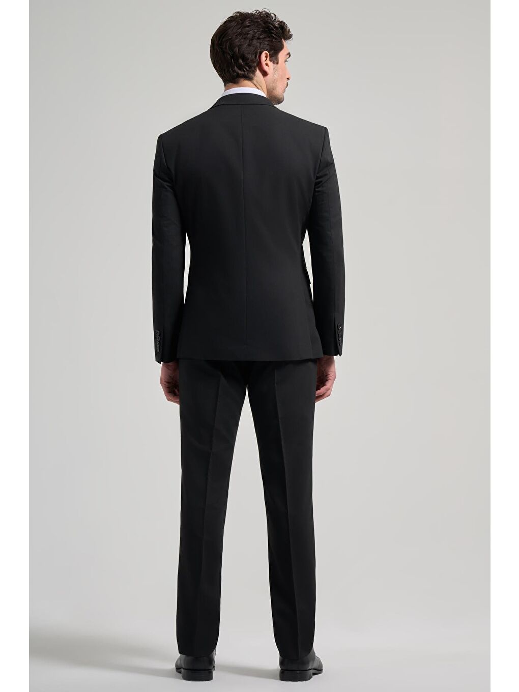 Siyah Kendinden Desenli 2 Düğme Classic Esnek Slim Fit Takım Elbise 1001250156-4