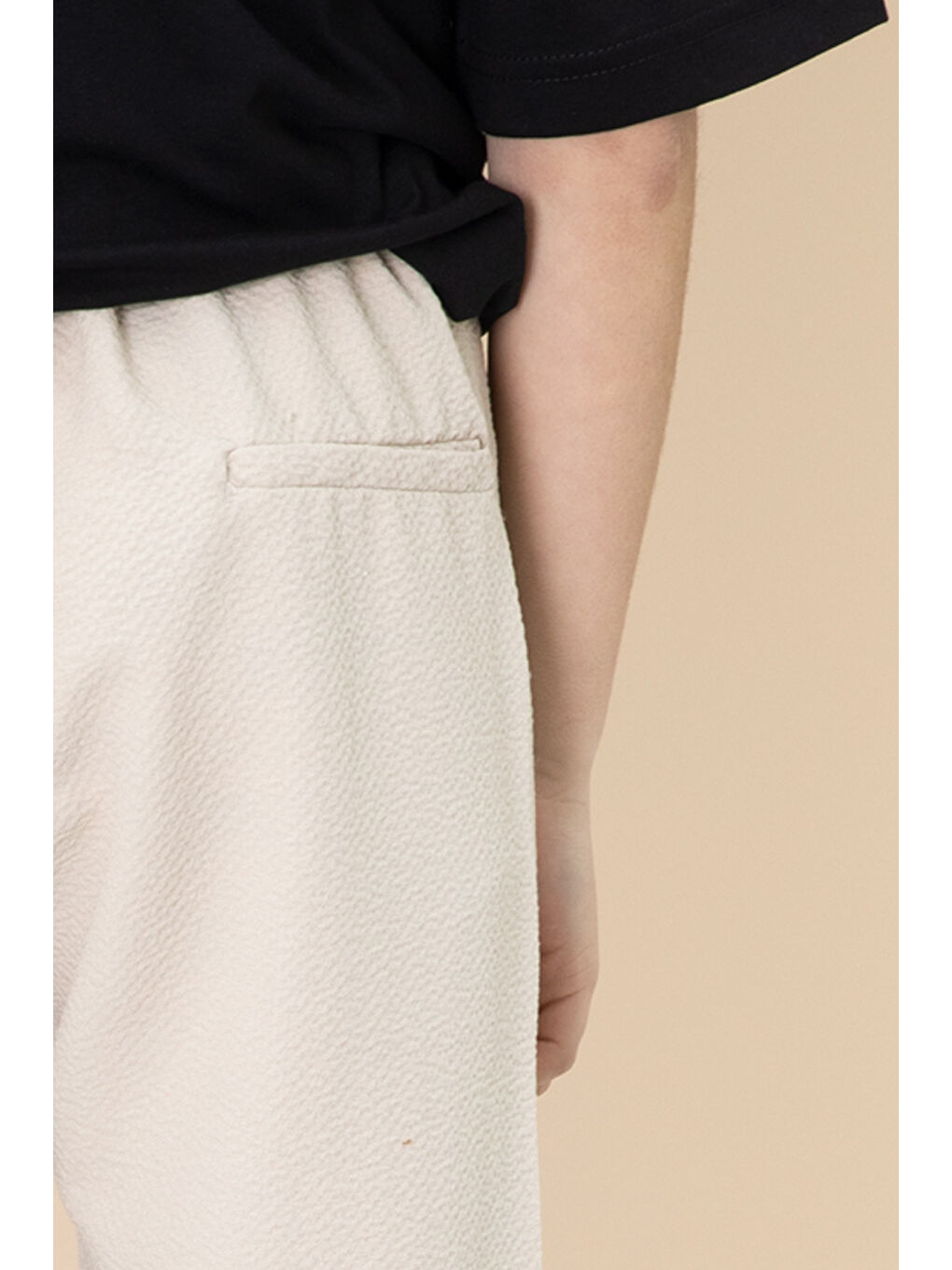 Wikiland Ekru Krem Duble Paça Erkek Çocuk Jogger Kumaş Pantolon 20053 - 3