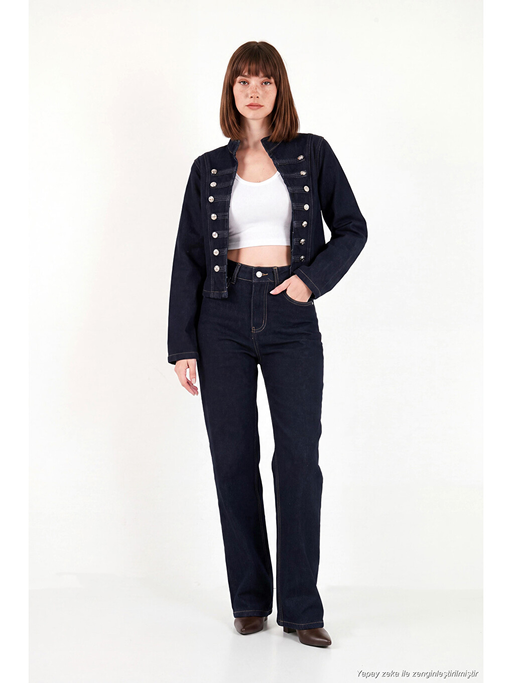 Mavi Pamuklu Yüksek Bel Bol Paça Jeans 7031006-1