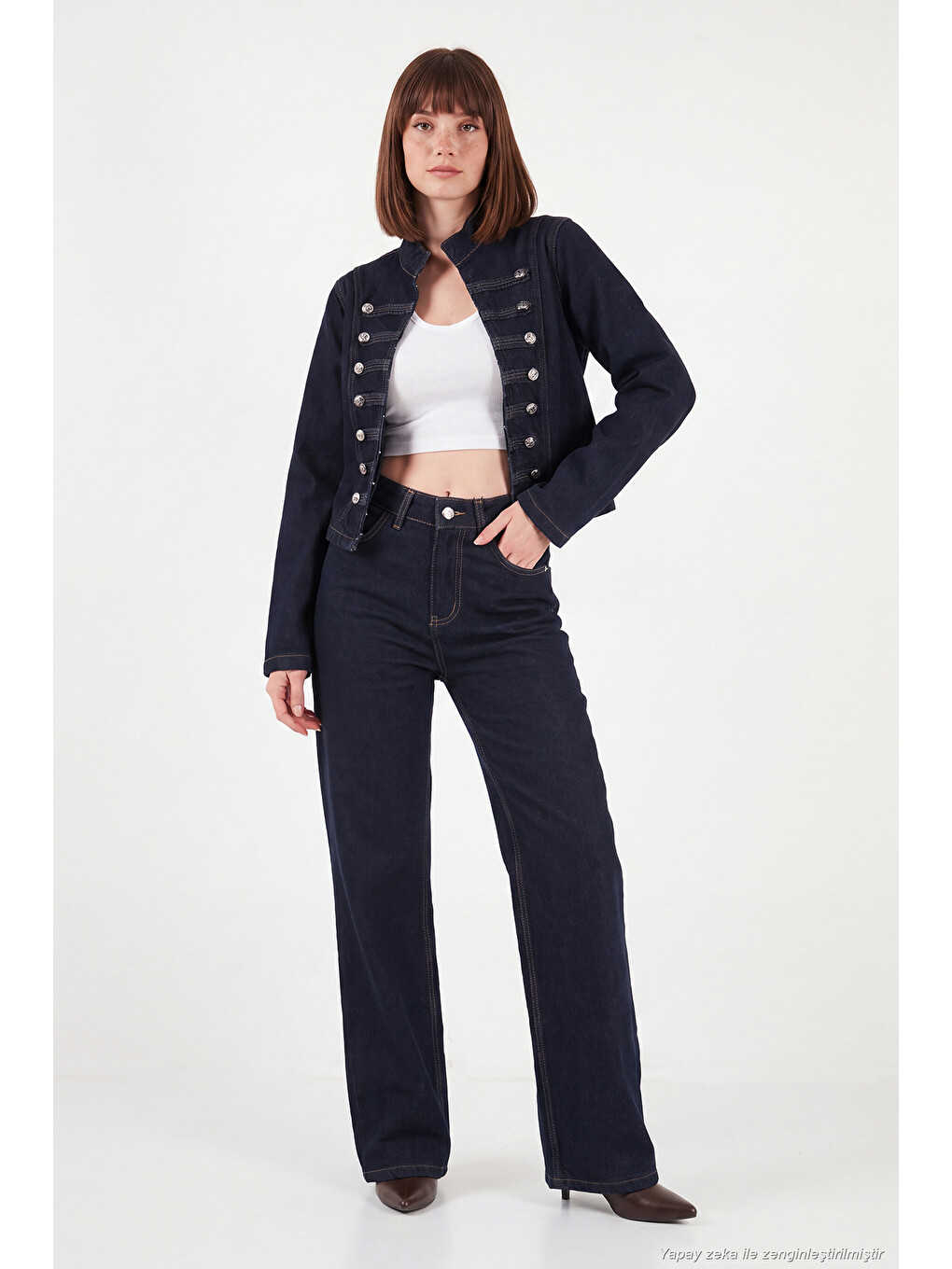 Mavi Pamuklu Yüksek Bel Bol Paça Jeans 7031006-2