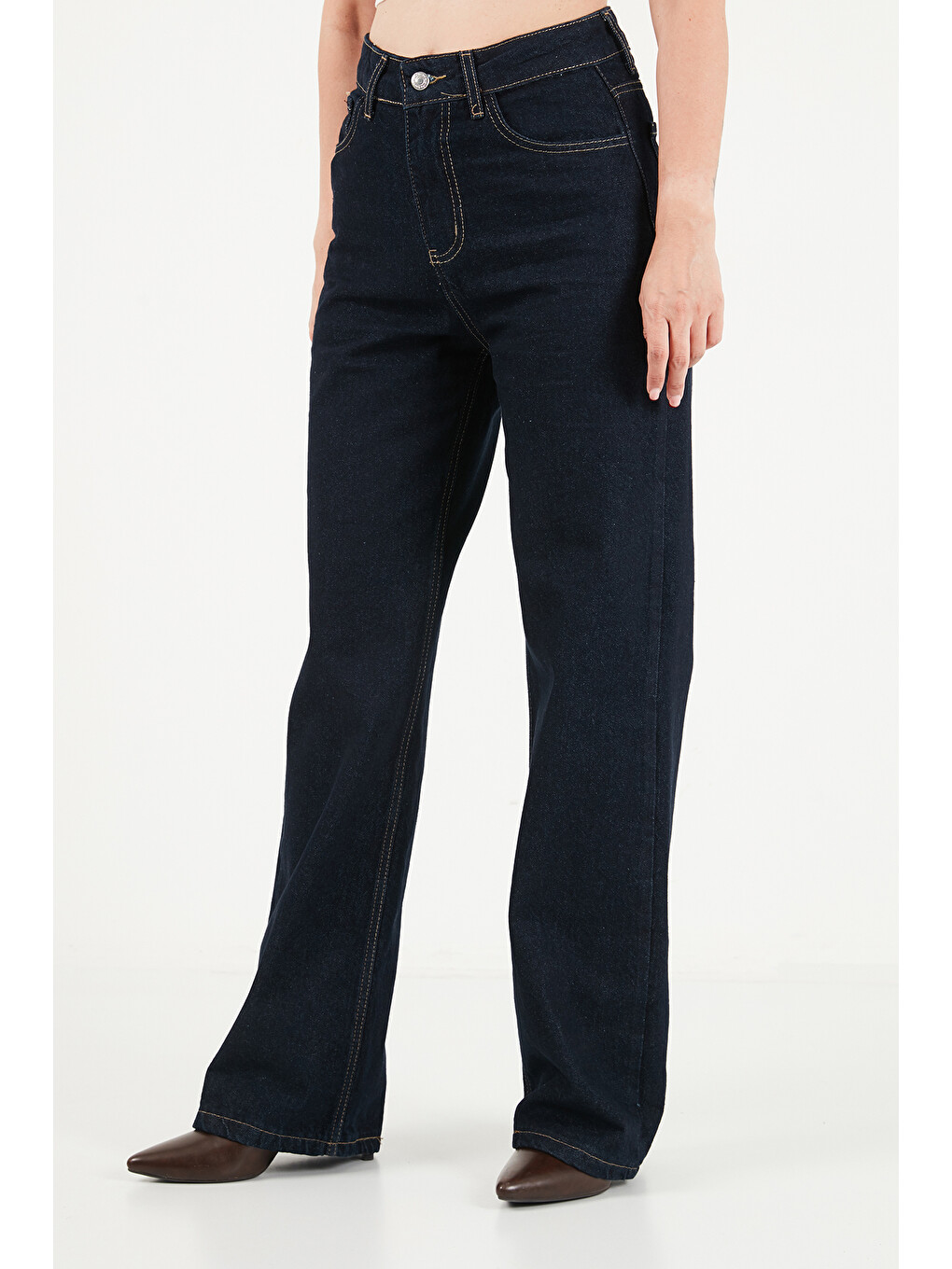 Mavi Pamuklu Yüksek Bel Bol Paça Jeans 7031006-3