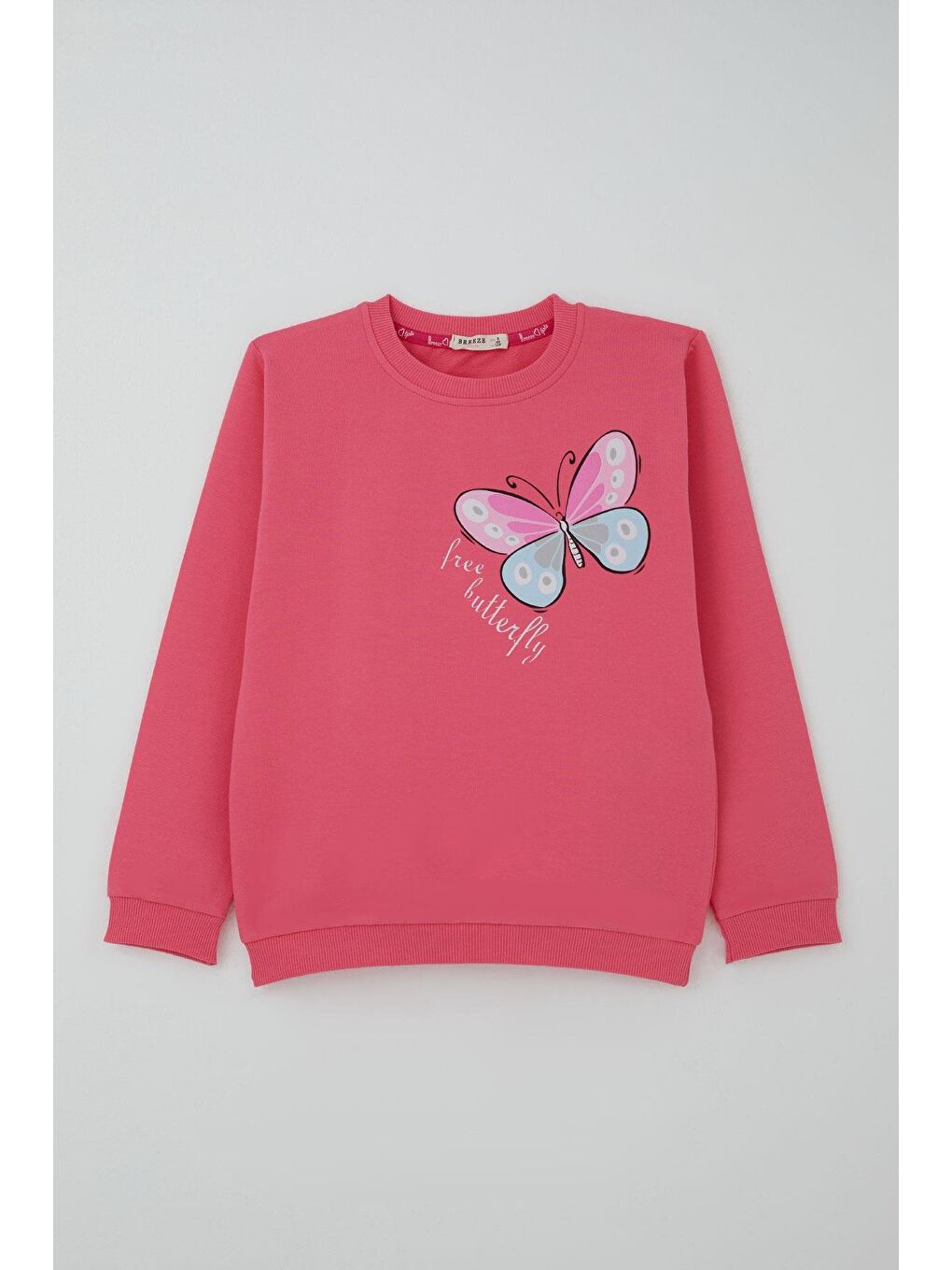 Kız Çocuk Eşofman Takımı Kelebek Baskılı Pantolonu Çima Dikişli Pembe (4-8 Yaş)-1