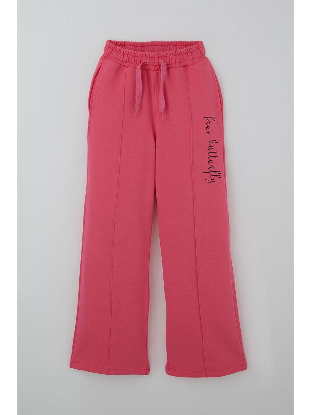 Kız Çocuk Eşofman Takımı Kelebek Baskılı Pantolonu Çima Dikişli Pembe (4-8 Yaş)-2