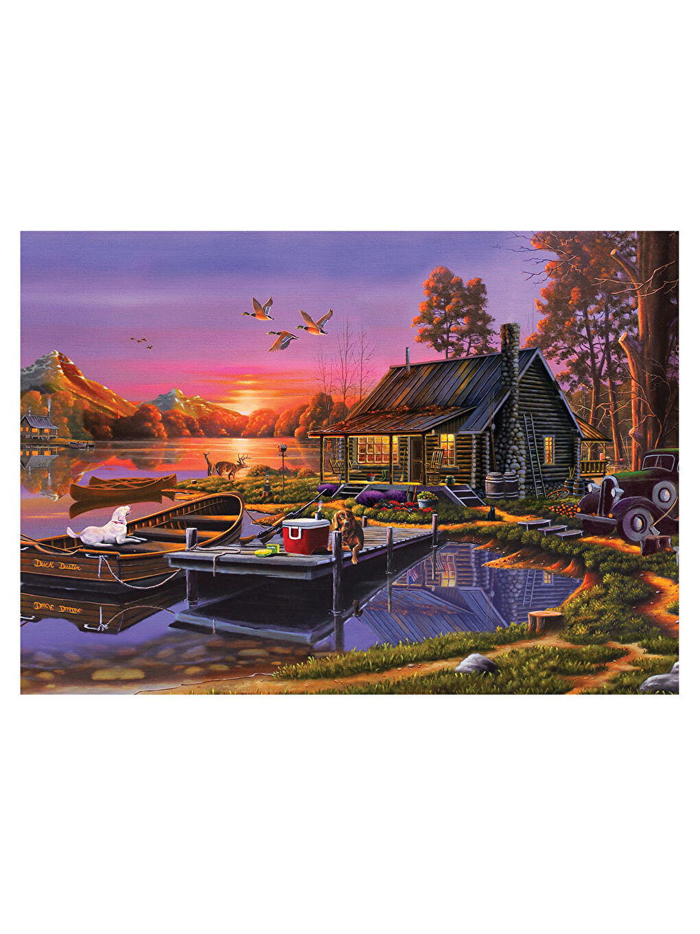 KS GAMES Renksiz Puzzle 2000 Parça Lakeside Cottage 22502 - 1