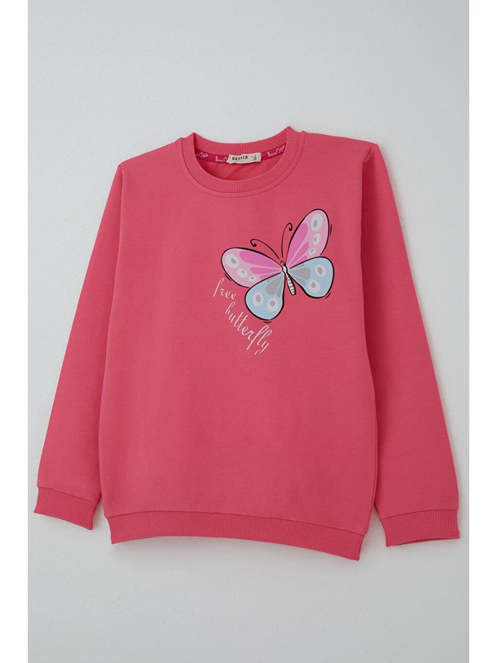 Kız Çocuk Eşofman Takımı Kelebek Baskılı Pantolonu Çima Dikişli Pembe (4-8 Yaş)-5