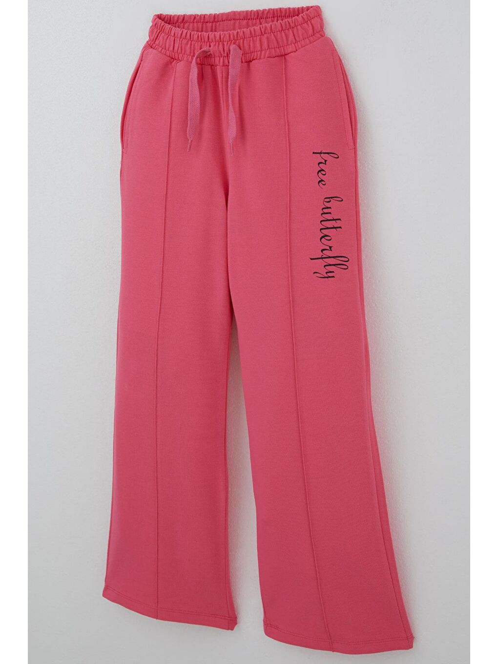 Kız Çocuk Eşofman Takımı Kelebek Baskılı Pantolonu Çima Dikişli Pembe (4-8 Yaş)-6