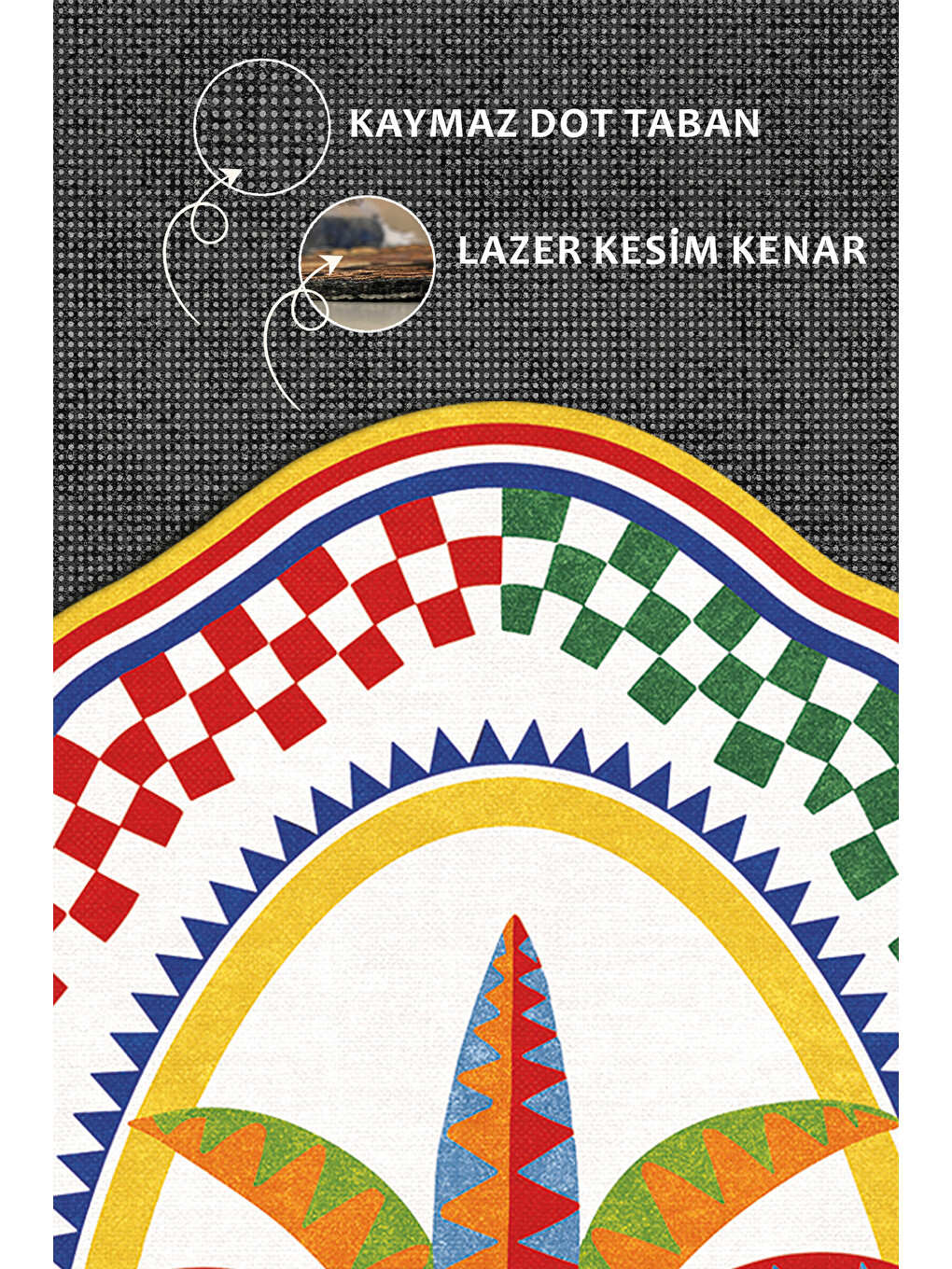 Karışık Modern Dekoratif Halı – Makinada Yıkanabilir, Kaymaz Taban, İnce Lazer Kesim Halı-3