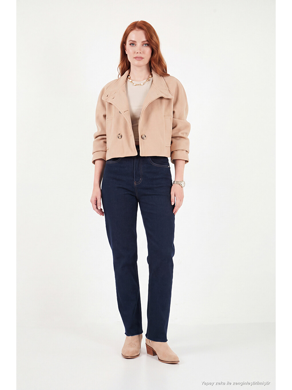 Mavi Pamuklu Yüksek Bel Düz Paça Jeans 7031007-1