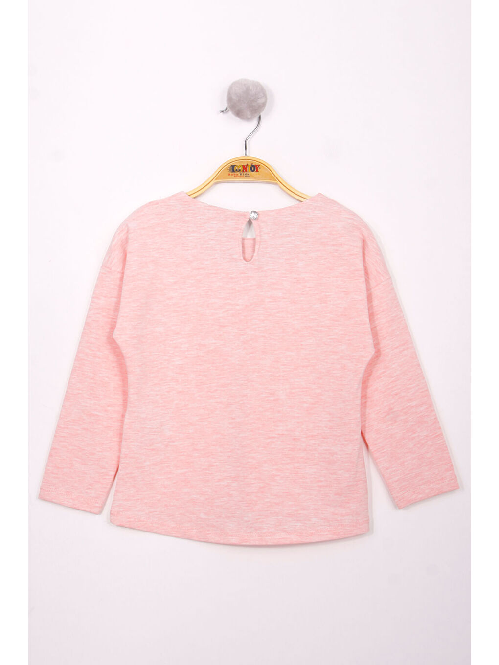 Pembe Kız Çocuk Yazı Varaklı T-Shirt-1