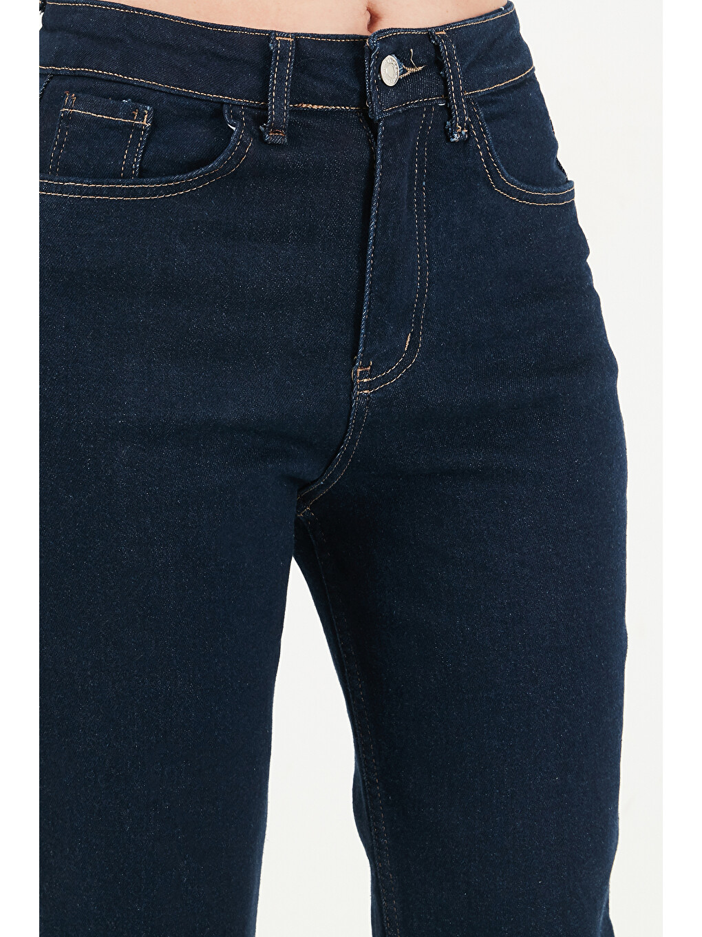 Mavi Pamuklu Yüksek Bel Düz Paça Jeans 7031007-5
