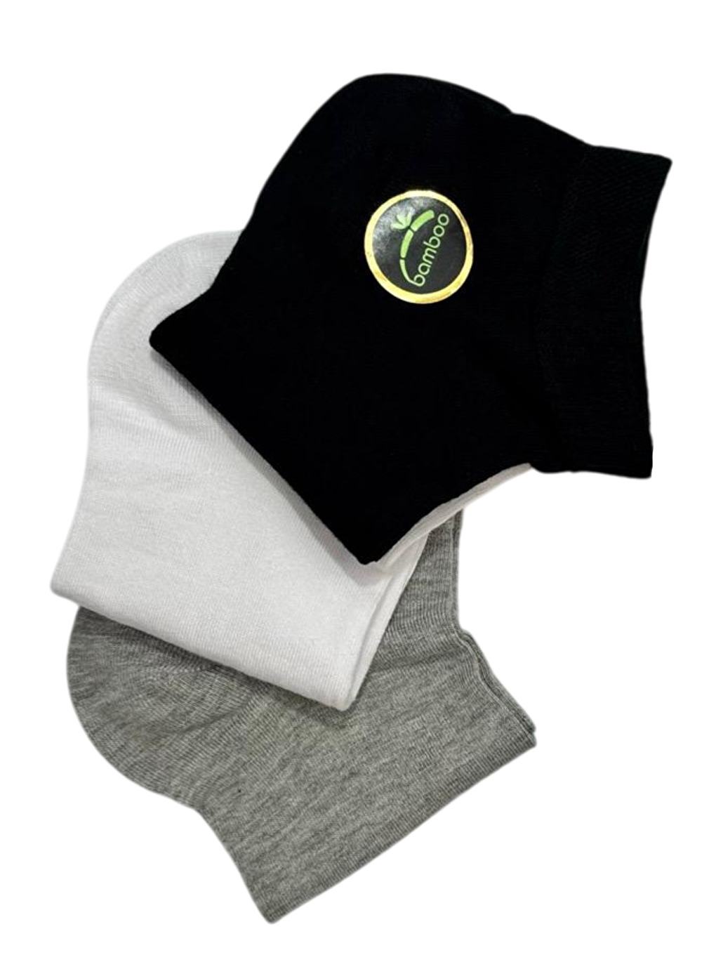 Gri Kadın 3 lü Bambu Patik Çorap Seti 20538-1