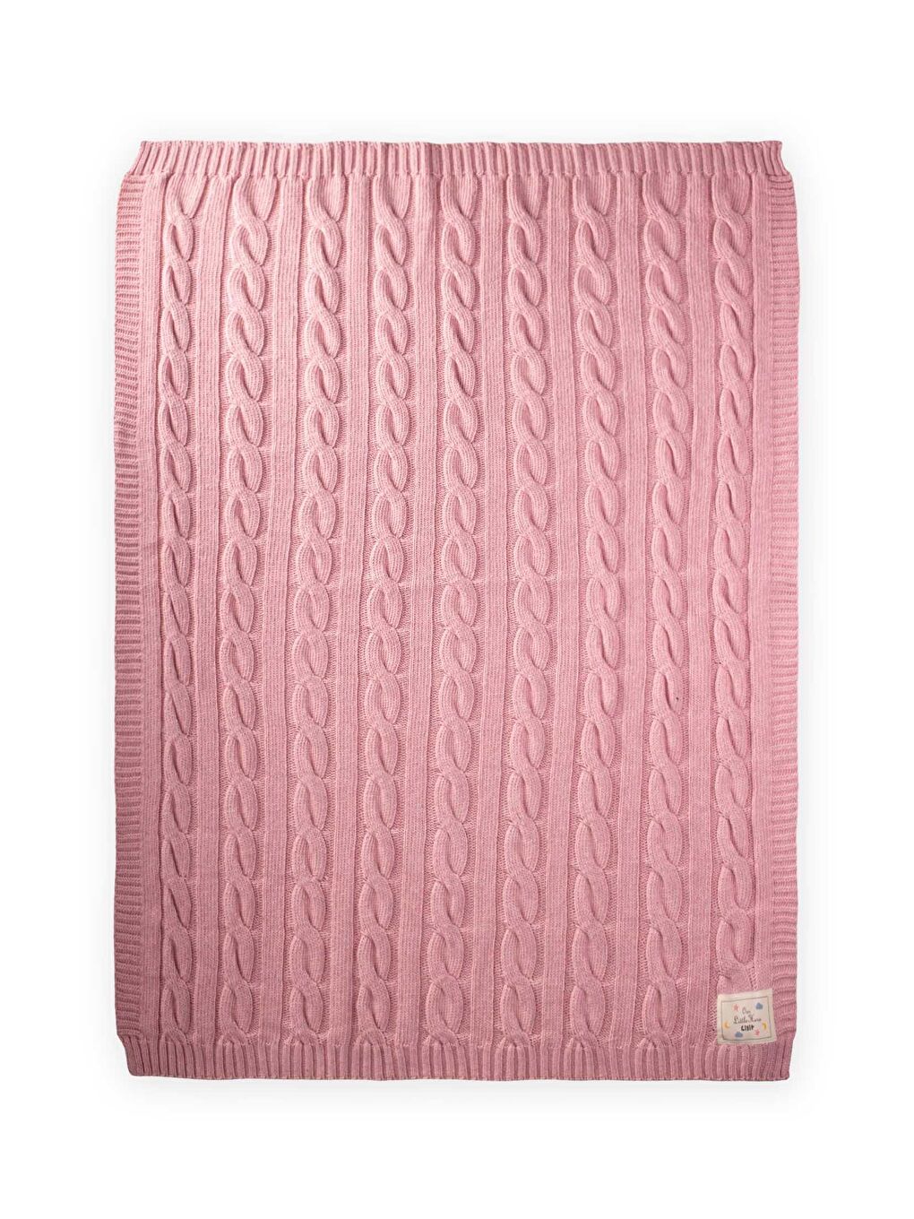 CİGİT Pembe Saç Örgü Triko Battaniye 80X100 Cm (+/-5 Cm) Pembe - 1