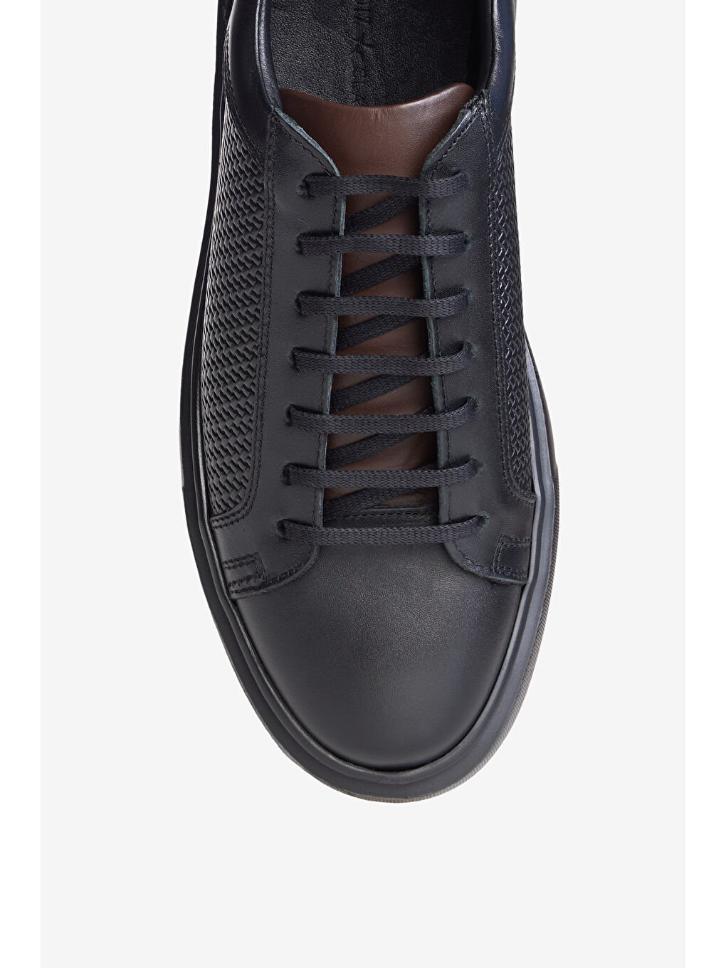 Erkek Siyah %100 Deri Rahat Taban Sneaker Spor Ayakkabı-2