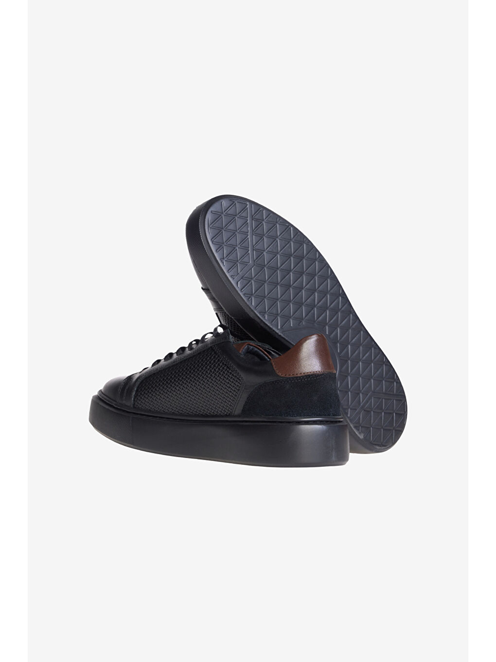 Erkek Siyah %100 Deri Rahat Taban Sneaker Spor Ayakkabı-3