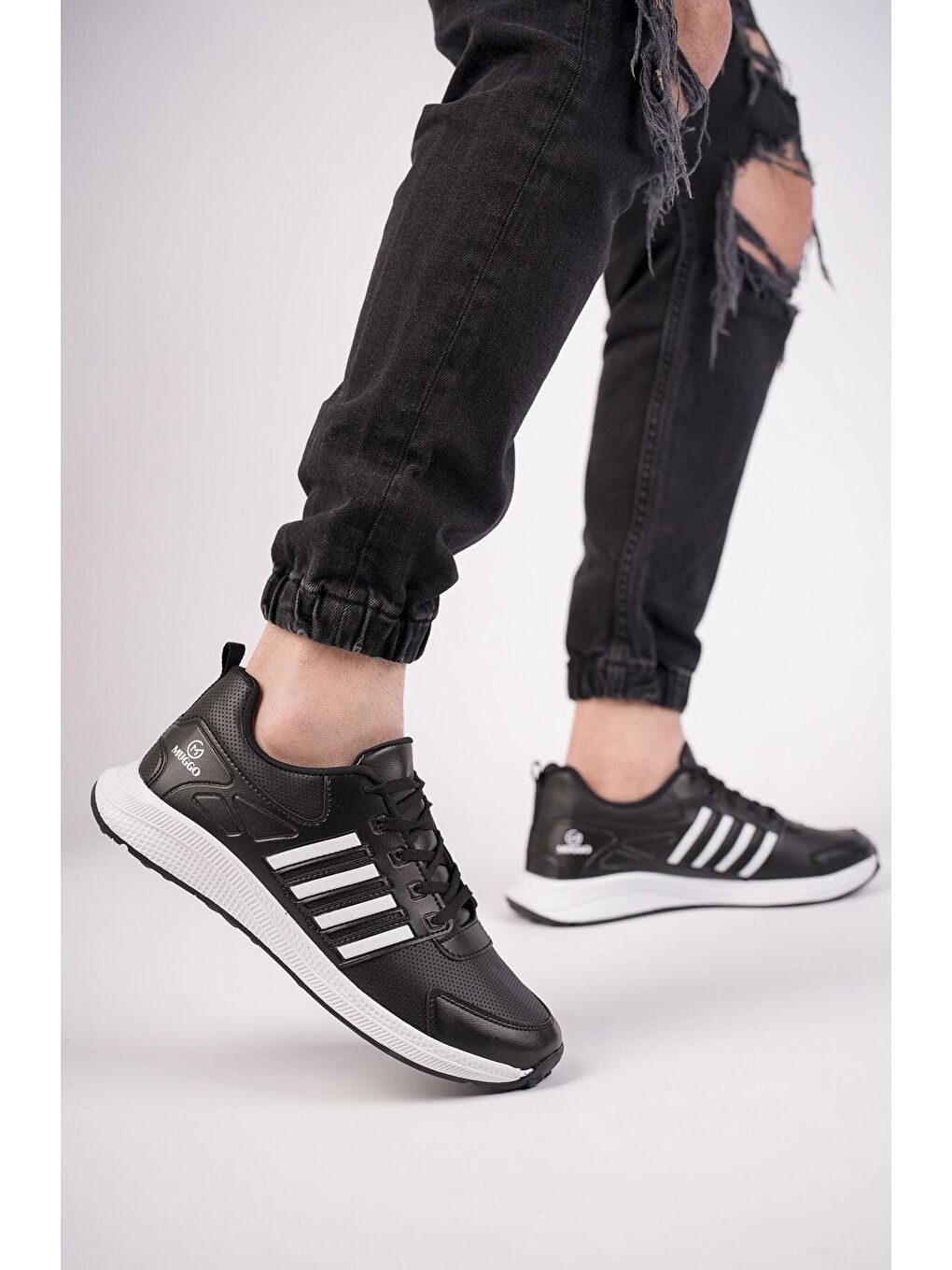 Siyah Pyl Unisex Ortopedik Günlük  Yürüyüş Koşu Sneaker Spor Ayakkabı-3