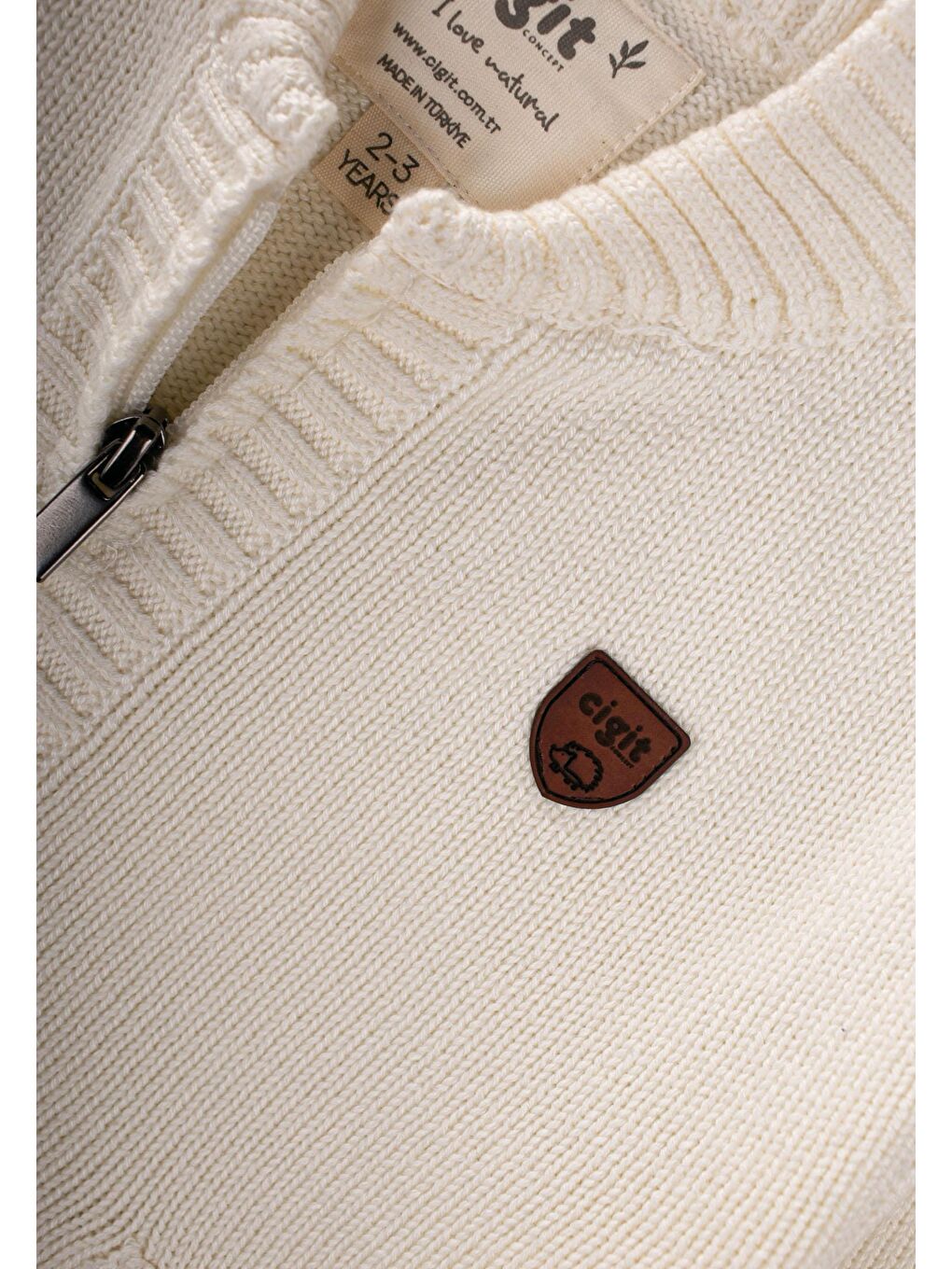 Triko Cepli Hırka 2-11 Yaş Ekru-2
