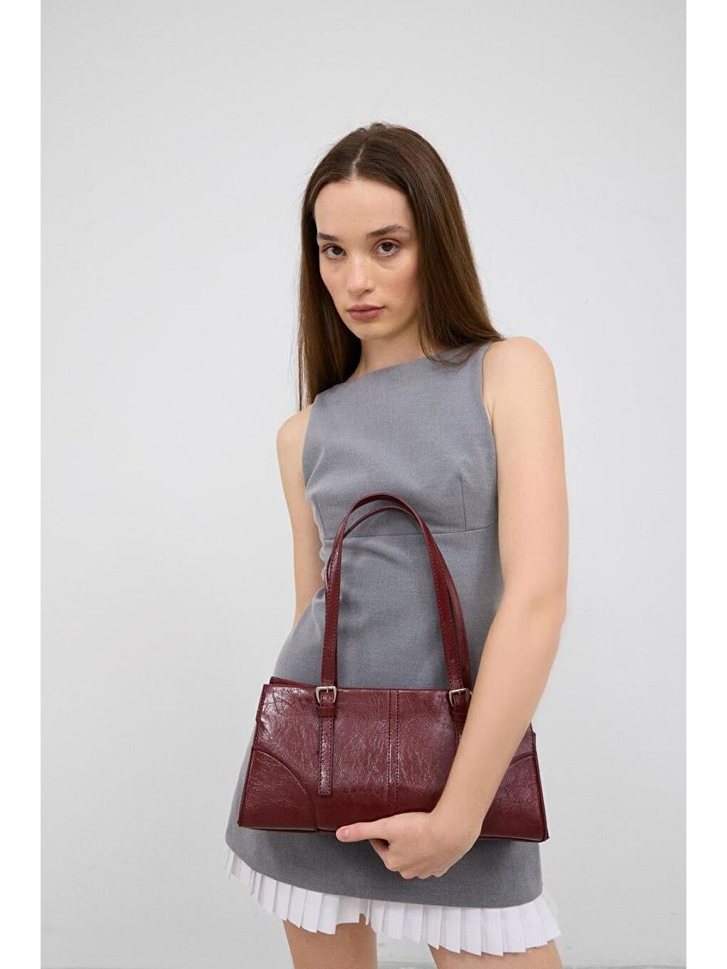 Andrea Deri Baget Çanta Bordo-1