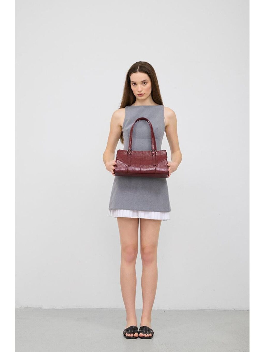 Andrea Deri Baget Çanta Bordo-2