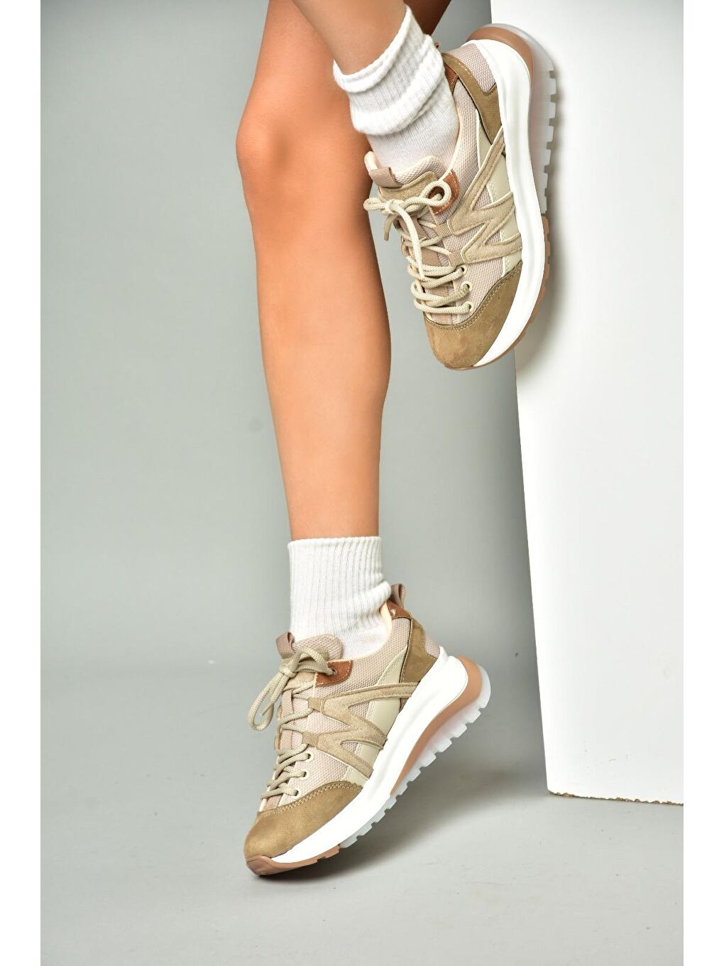 Bej S9731130 Vizon Kadın Sneakers