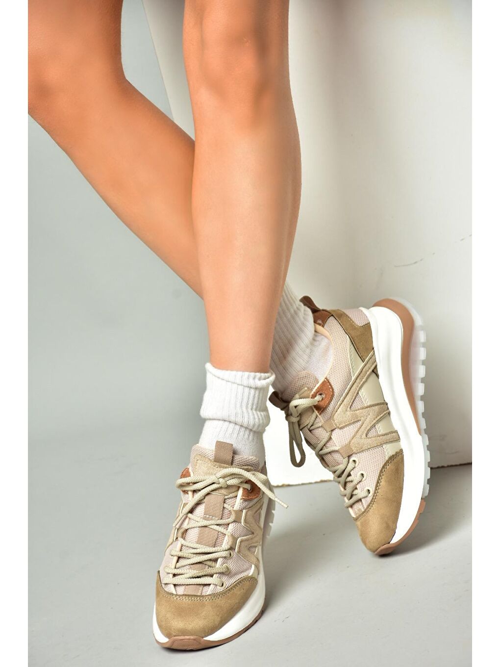 Bej S9731130 Vizon Kadın Sneakers-1