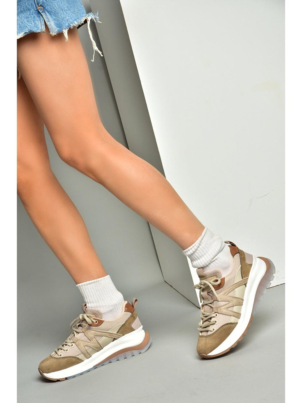 Bej S9731130 Vizon Kadın Sneakers-2