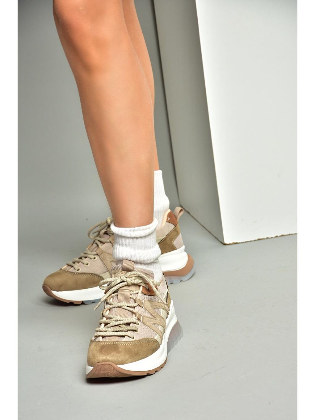 Bej S9731130 Vizon Kadın Sneakers-3