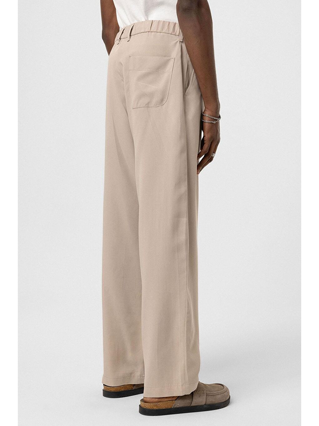 Relaxed Fit Kumaş  Erkek Pantolon Bej-3