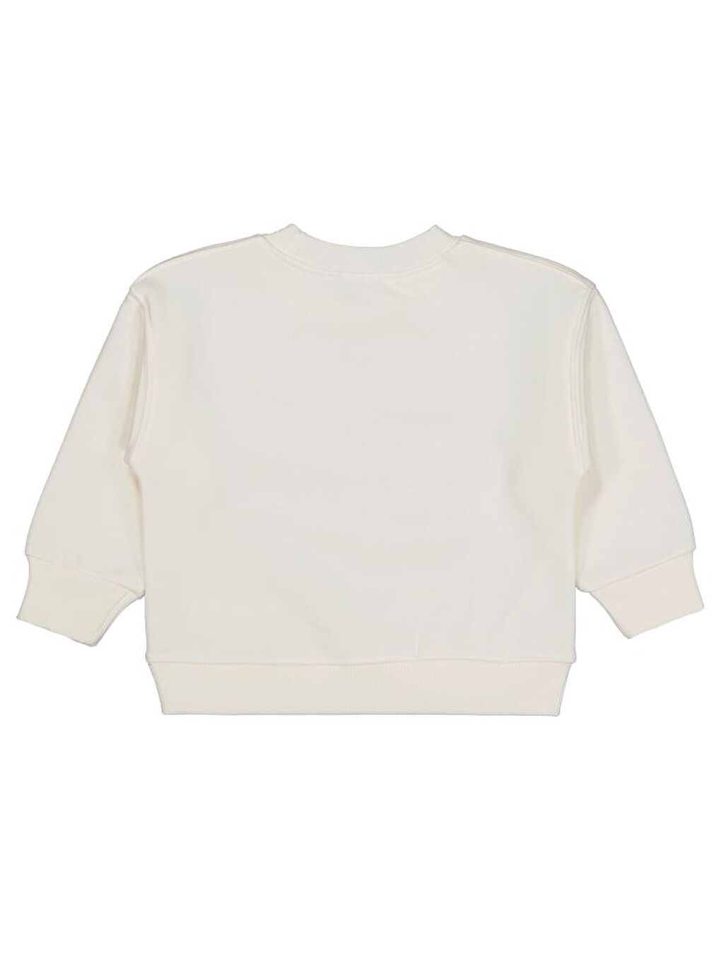 Girls Düz 2-5 Yaş Sweatshirt - Ekru 3-4 Yaş-1