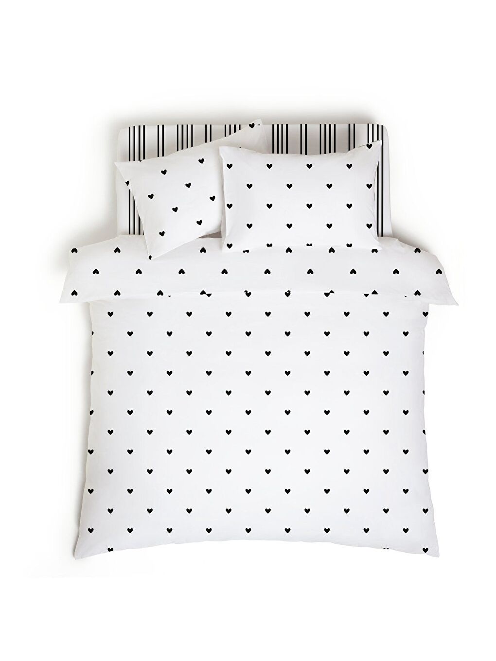 Karışık Sevgililer Günü Özel Çift Kişilik Pamuklu Nevresim Takımı 200x220 cm Çift Taraf Baskılı-1