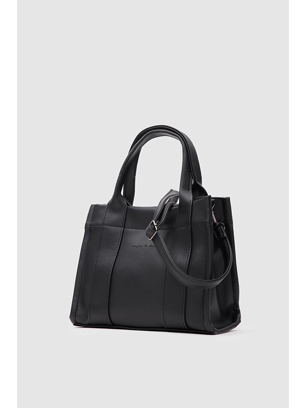 Bonnie Deri Tote Bag Siyah-1