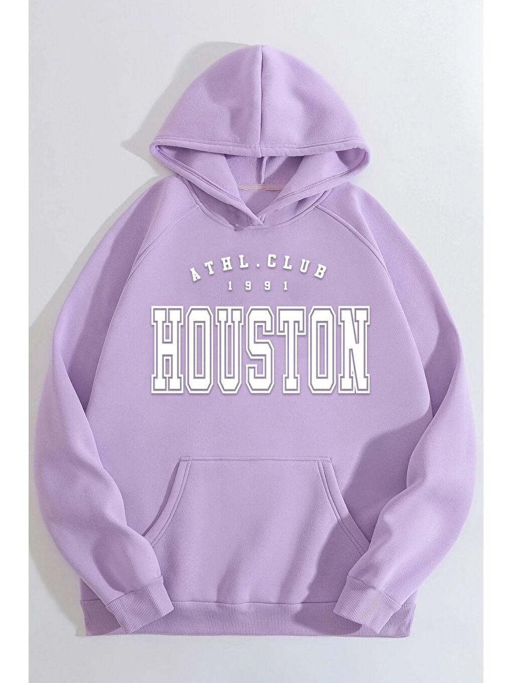 uyguntarz Lila Unisex Houston Baskılı Sweatshirt