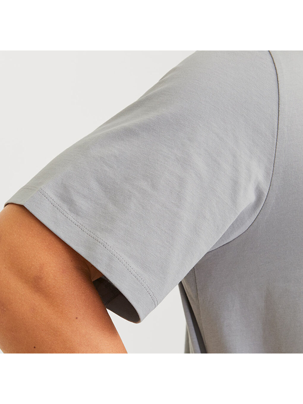 Corp Logo Ss O Neck Erkek Gri Yuvarlak Yaka Spor Tişört-3